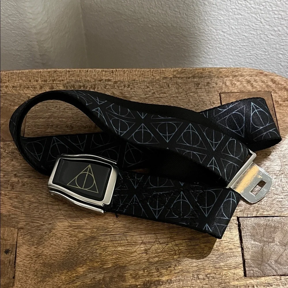 Harry Potter Black Geometric Patterned Men's Belt